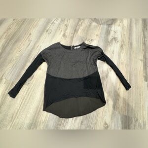 Jennifer Lopez Black and Gray Long Sleeve Top